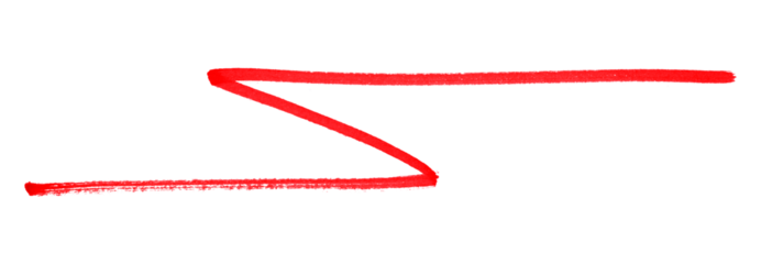 Red stroke brush isolated on transparent background.