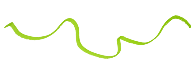 Green stroke brush isolated on transparent background.