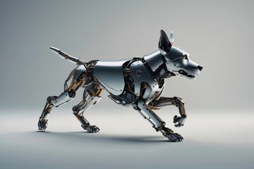 Ai, robot dog running. Generative Ai