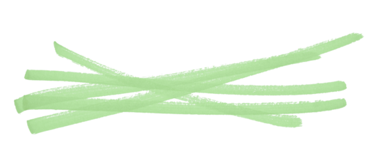 Green stroke brush isolated on transparent background.