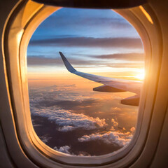 비행기 노을 풍경