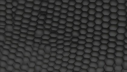 black 3d hexagonal tessellated mesh sphere