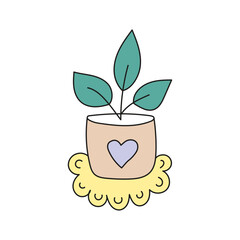 Indoor plant. Vector illustration in doodle style.