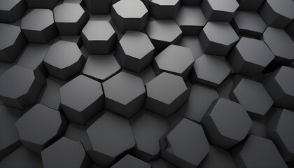 black 3d hexagonal tessellated mesh sphere