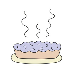 Pie. Vector illustration in doodle style.