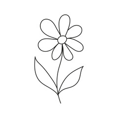 Flower. Vector illustration in doodle style. Isolated on white background