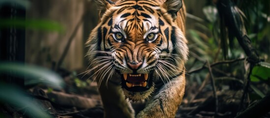 close up angry tiger on the jungle © kucret