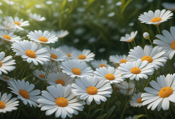 Obraz premium Close-up photo of daisy garden