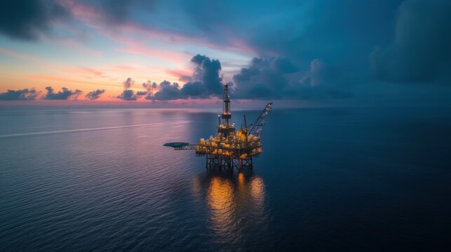 Rigs offshore Oil refinery