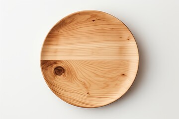 wooden plate mockup on white background