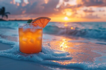 Miami Beach with cocktail