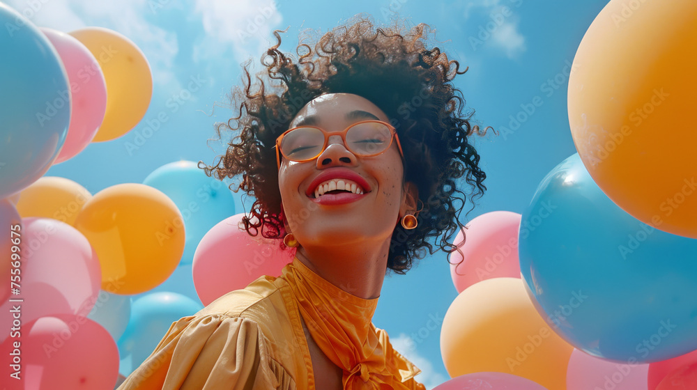 Poster a person creates a vibrant and energetic visual with a big impact, shown in the image with a playful
