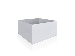 blank packaging white paper cardboard box, transparent background