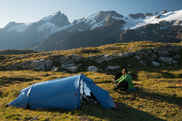 Wanderer Und Zelt PlateauEmparis Meije