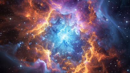 Clouds of dust and gas in the deep space, remnants of supernova star explosion