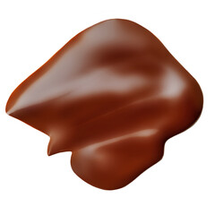 Melted chocolate dripping  isolated on white background. Pouring Milk Chocolate close up.