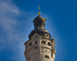 Turm Neues Rathaus mit Wetterfahne, Leipzig, Sachsen, Deutschland