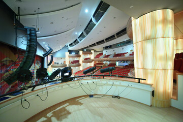  Balcony in Moscow State Music Theatre of Russian folk song concert hall in Diamond hall business center