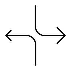 Arrow, two way, direction icon. Vector illustration, linear icon design,  ui,ux 