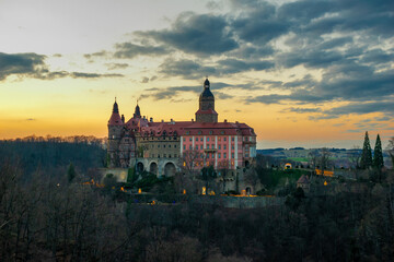 Fototapeta na wymiar The old Ksiaz castle in Walbrzych