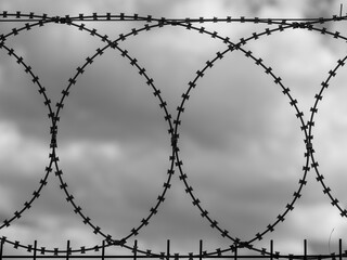 barbed wire used in a war zone