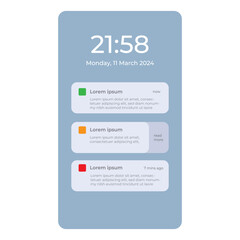 Notification Boxes Template for Iphone. Smartphone Message Interface. Vector illustration. Android. Smartphone. IMessages. We Chat. Line. Whatsapp. Samsung Galaxy