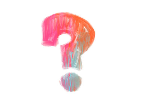 recommend clip art: Question mark, hand draw, oil paint sketching isolated on white