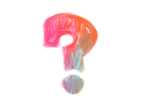 Question mark, hand draw, oil paint sketching isolated on white - Powered by Adobe