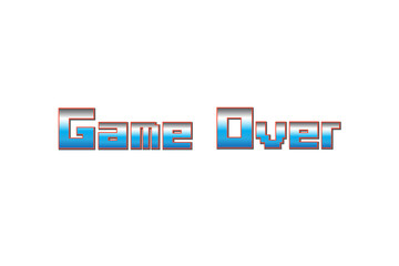 Game Over text on white background.8 bit game. retro game. PNG
