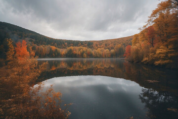 Fall Lake Surrounded by Trees