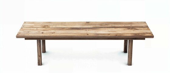 Rustic brown wooden table top texture with clean white background for product display design