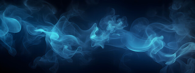Obraz premium Blue smoke on a black background