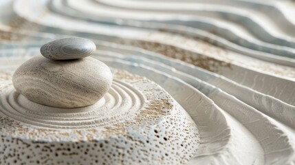 Fototapeta na wymiar Delicate sand ripples in soothing gray tones 