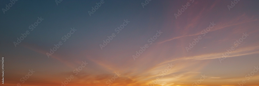 Canvas Prints Beautiful Sunset Gradient Sky With Clouds in the Evening