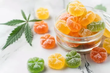 Fotobehang macro photo of cbg gummy edibles © Hew Pallot