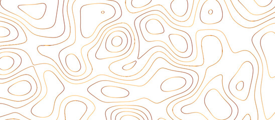 Abstract golden topography vector background. Topographic map. Geographic mountain relief. counter map wavy line paper textrue. grid curve line abstract vector illustration .