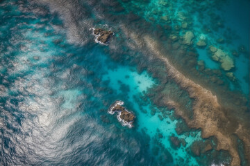 Obraz premium Aerial View of Turquoise Water