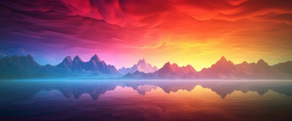 Radiant gradient of colors blending seamlessly, creating a captivating visual masterpiece,...