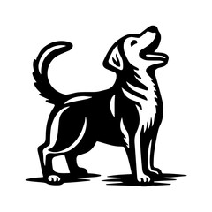 golden retriever side view logo icon isolated white background