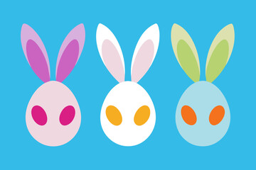 Easter eggs and bunny vector illustration