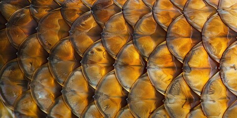 Macro detail to fish scales, wildlife and nature concept