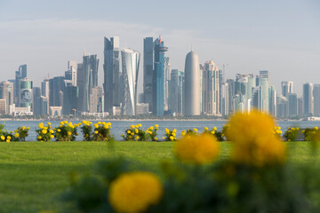 Skyline von der Corniche Promenade, West Bay, Doha, Katar