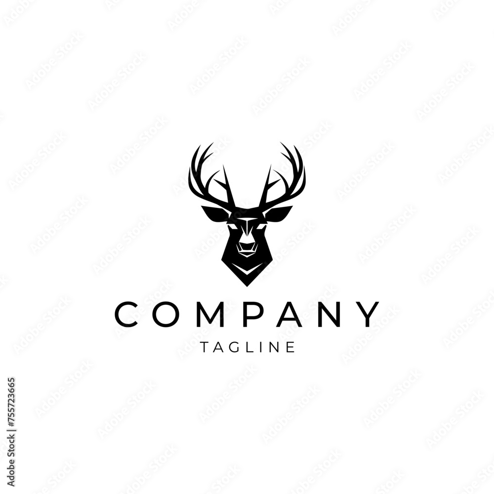 Poster Deer logo vector design template