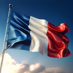 Proud Flutter of the French Flag Against the Sky