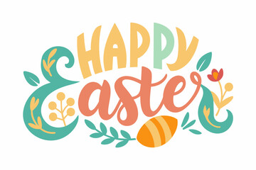 Fototapeta na wymiar Happy Easter typography vector illustration