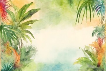 Naklejka premium Vorlage - Aquarell-Stil - Dschungel