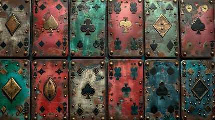 Background with vintage playing cards.