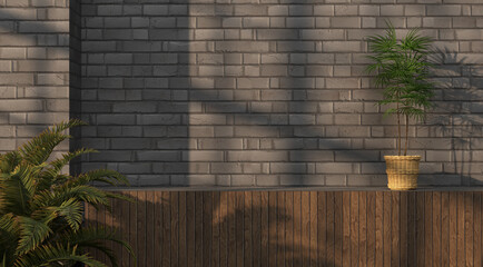 abstract empty room with copy space wall as template - 3D Illustration