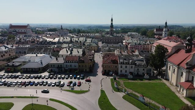 Beautiful Landscape Fortress Old Town Zamosc Aerial View Poland