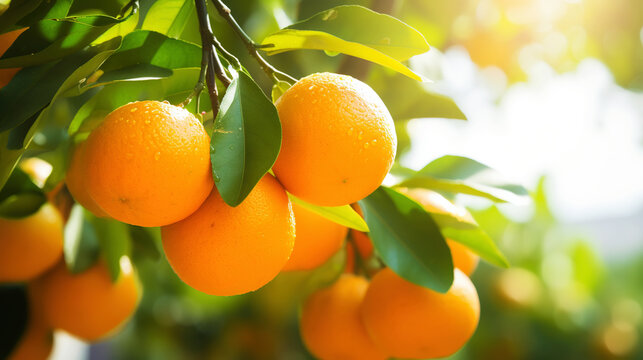 Bright round citrus fruit oranges garden, are juicy and sweet in drinks or eaten raw. Generative AI
